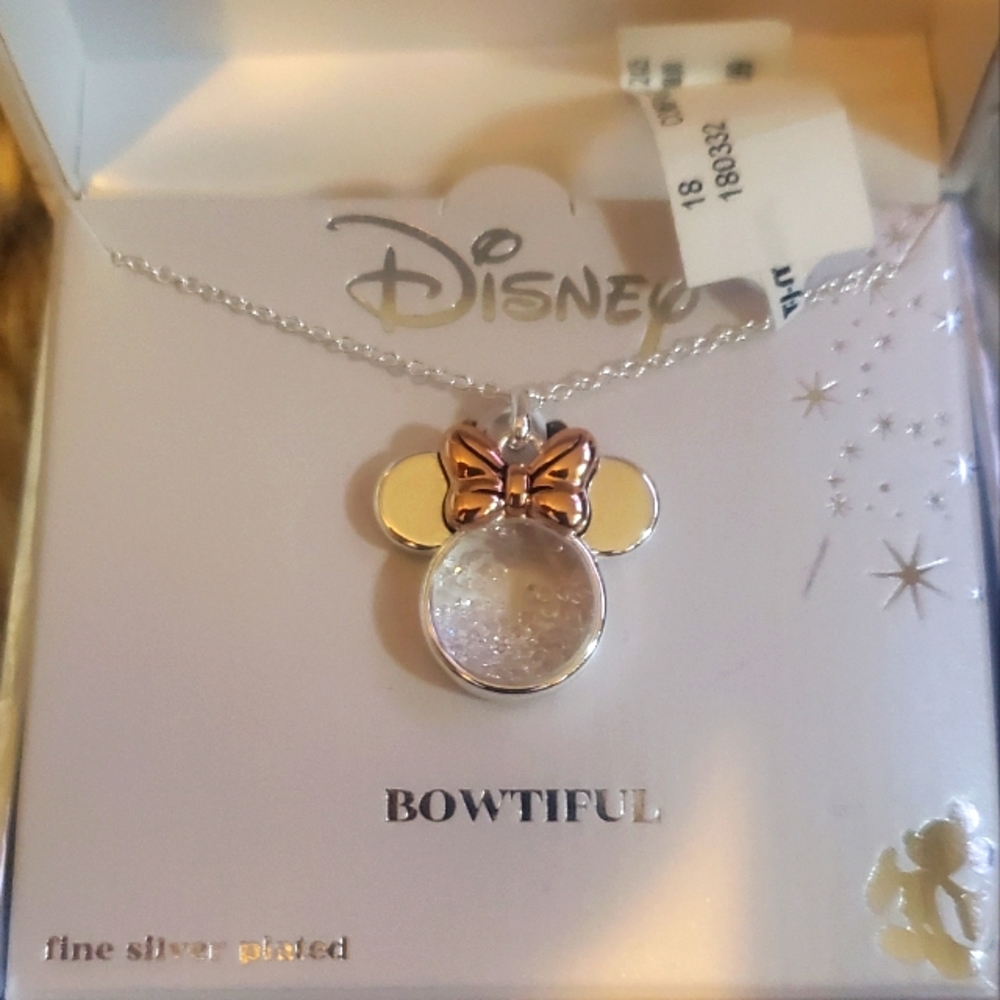 2 DISNEY Necklaces, 1 pair of Disney Baublebar Earrings